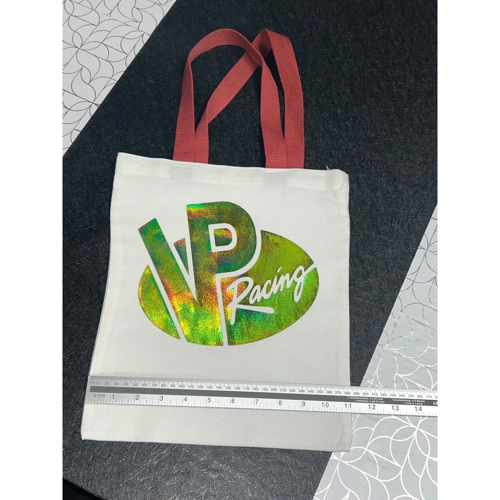 VP Racing Canvas Tote Bag White Brick Red Iridescent Logo Graphic Racing‎ Fuel